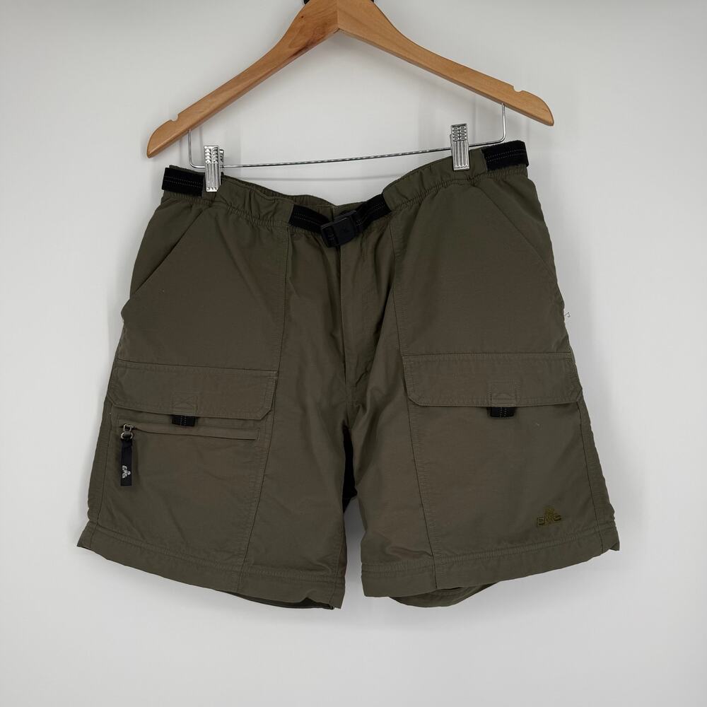 EMS Green Hiking Shorts Men SZ 36 Green Quick Dry Nylon Outdoors Gorp Core
